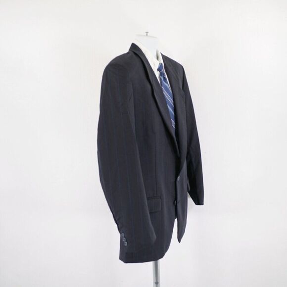 Yves Saint Laurent Wool Blue Check Striped‎ 2 Button Suit Jacket 42R France - Picture 7 of 14